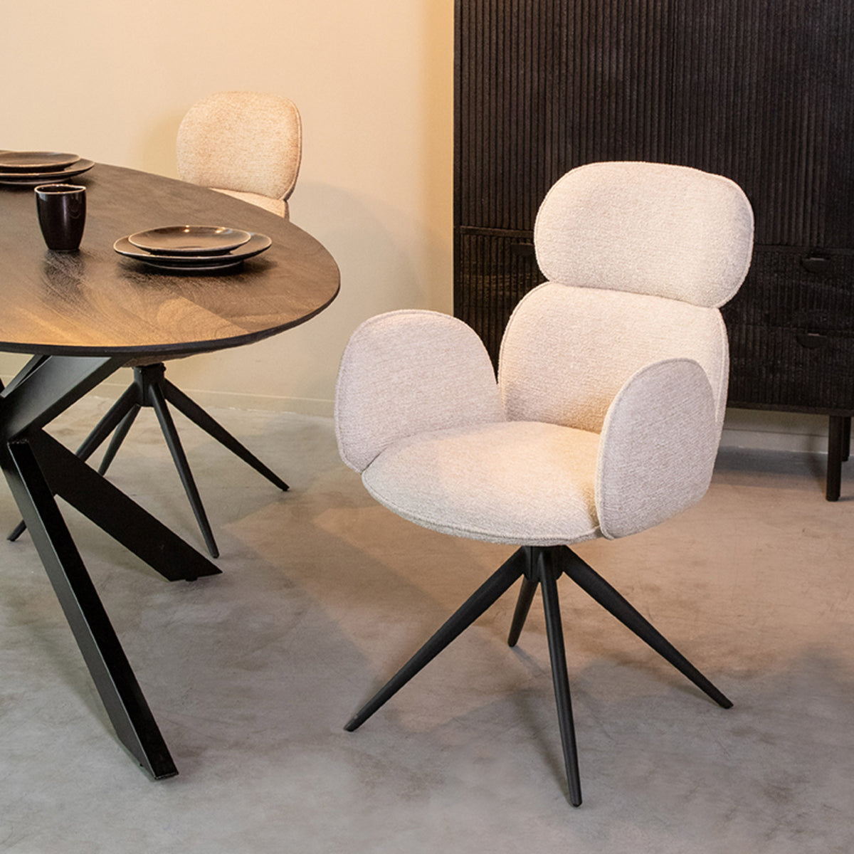 LABEL51 Eetkamerstoel Vidar - Boucle